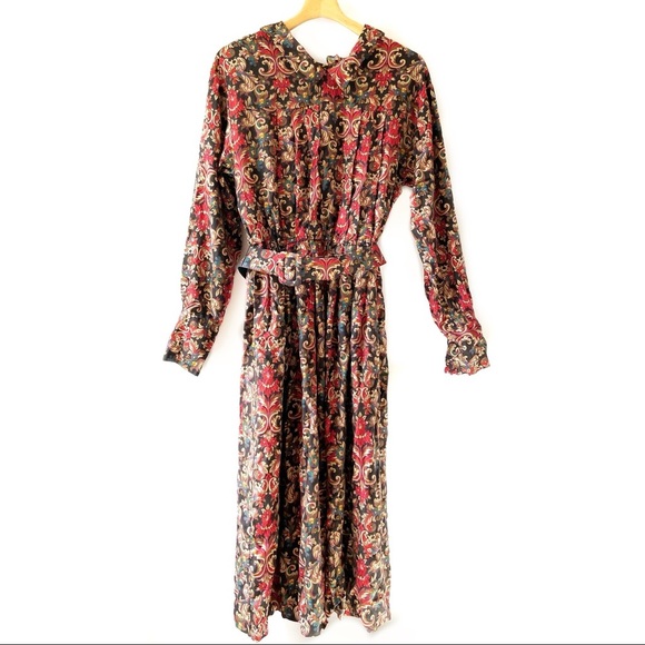 Donna Ricco Dresses & Skirts - Vintage Filigree Belted Midi Dress Donna Ricco
